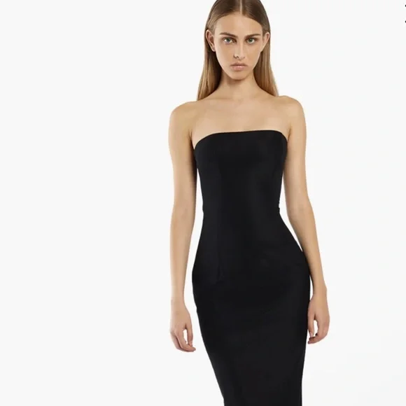 NWT Mother of All Amaya Elegant Black Strapless Maxi Evening Gown Size S - Picture 7 of 7